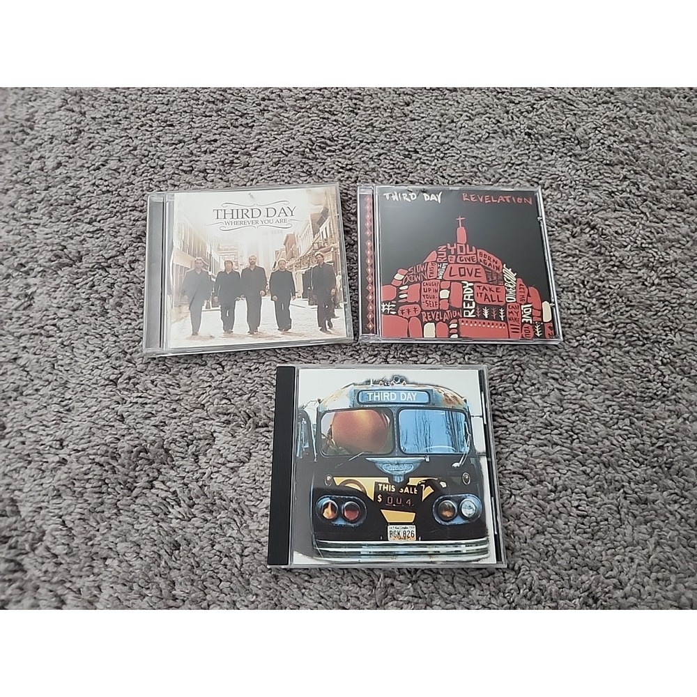 Lot of 3 Third Day CD Albums "Wherever You Are" "Revelation" Self-Titled Bundle